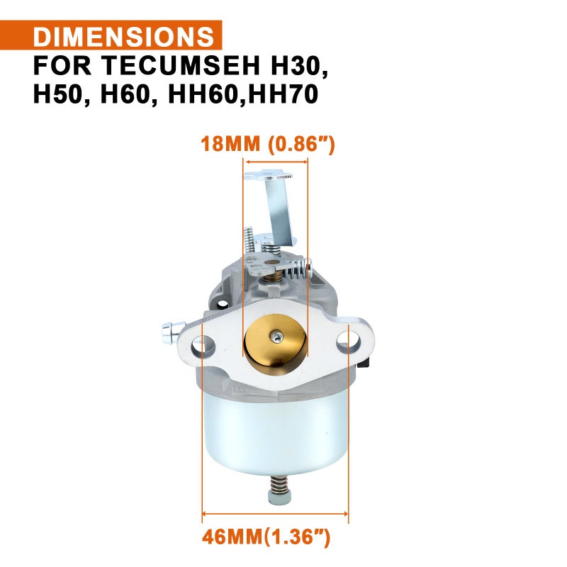 Savior 632272 Carburetor Compatible With Tecumseh H30 H50 H60 HH60 632230 632631 631067 632235 631867 632019A 632019 631828 632076 631067A 5HP 6HP Carb Kit Troy-Bilt Hose Tiller Engine Parts - Image 2
